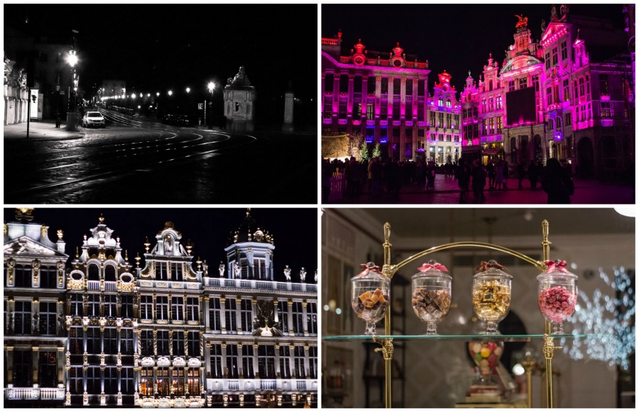 Brussel by night with lights